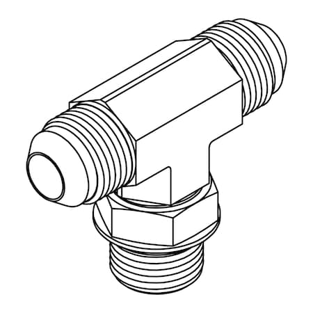 Hydraulic Fitting-Steel10MJ-10MJ-08MOR TEE